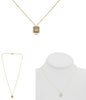 .23CT DIAMOND 14KT YELLOW GOLD ROUND & BAGUETTE SQUARE OCTAGON CLUSTER NECKLACE