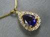 1.52CT DIAMOND & AAA AMETHYST 14KT YELLOW GOLD PEAR SHAPE & ROUND HALO PENDANT