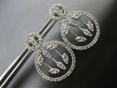 ESTATE 2.15CT DIAMOND 14KT WHITE GOLD 3D ROUND & MARQUISE SHAPE HANGING EARRINGS