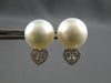 .43CT DIAMOND & AAA PINK SOUTH SEA PEARL 18KT ROSE GOLD HUGGIE HANGING EARRINGS