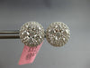 EXTRA LARGE 2.35CT DIAMOND 14KT WHITE GOLD CLUSTER INVIISBLE HALO STUD EARRINGS