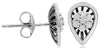 ESTATE .21CT DIAMOND 14K WHITE & BLACK GOLD ROUND FLOWER TEAR DROP STUD EARRINGS