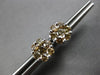 LARGE 1.0CT CHOCOLATE FANCY DIAMOND 14KT WHITE GOLD CLUSTER FLOWER STUD EARRINGS