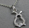 ESTATE .07CT DIAMOND 14KT WHITE GOLD 3D LITTLE SNOWMAN FUN FLOATING PENDANT