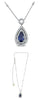 1.21CT DIAMOND & AAA SAPPHIRE 18K WHITE GOLD 3D PEAR SHAPE & ROUND LOVE NECKLACE