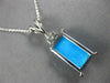 ESTATE 2.75CT DIAMOND & AAA BLUE OPAL 14K WHITE GOLD 3D 3 STONE FLOATING PENDANT