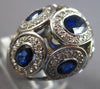 LARGE 4.63CT DIAMOND & AAA SAPPHIRE 18K WHITE GOLD OVAL & ROUND DOME SHAPE RING