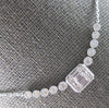 .51CT DIAMOND 14KT WHITE GOLD ROUND & BAGUETTE INVISIBLE FILIGREE LOVE NECKLACE