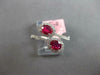 WIDE 1.07CT DIAMOND & AAA RUBY 14K WHITE GOLD OVAL & ROUND CRISS CROSS LOVE RING