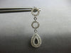 .95CT DIAMOND 14K WHITE GOLD 3D CIRCLE OF LIFE DOUBLE TEAR DROP HANGING EARRINGS