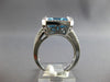 8.36CT DIAMOND & AAA LIGHT BLUE TOPAZ 14K WHITE GOLD 3D CUSHION & ROUND FUN RING