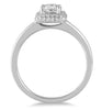 ESTATE .68CT DIAMOND 14KT WHITE GOLD 3D CLASSIC CUSHION & ROUND ENGAGEMENT RING