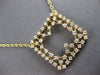 1.49CT DIAMOND 14KT YELLOW GOLD 3D OPEN SQUARE DOUBLE SIDED HEART LOVE NECKLACE