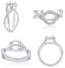 .43CT DIAMOND 18KT WHITE GOLD 3D ROUND INFINITY HALO SEMI MOUNT ENGAGEMENT RING
