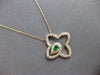 .22CT DIAMOND & AAA EMERALD 14KT YELLOW GOLD 3D OPEN STAR FLOWER LOVE NECKLACE