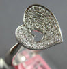 ESTATE .27CT DIAMOND 18KT WHITE GOLD 3D CLASSIC DOUBLE HEART LOVE RING
