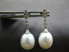 .09CT DIAMOND & AAA SOUTH SEA PEARL 14KT WHITE GOLD 3D FILIGREE HANGING EARRINGS
