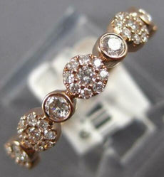 .48CT DIAMOND 14K ROSE GOLD 3D ROUND MULTI FLOWER SEMI ETERNITY ANNIVERSARY RING