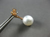ESTATE .37CT DIAMOND & AAA SOUTH SEA PEARL 18K ROSE GOLD 3D FUN HANGING EARRINGS
