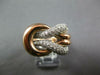 LARGE .84CT DIAMOND 14KT WHITE & ROSE GOLD CLASSIC MULTI ROW LOVE KNOT FUN RING