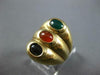 ESTATE LARGE 2.20CT AAA MULTI COLOR ONYX 14KT YELLOW GOLD 3D BEZEL OVAL FUN RING
