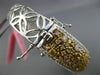 WIDE GIA 8.39CT FANCY COLOR DIAMOND 18KT WHITE GOLD 3D MULTI ROW CLUSTER BANGLE