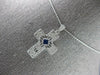ESTATE .40CT DIAMOND & AAA SAPPHIRE 14KT WHITE GOLD 3D CROSS FLOATING PENDANT
