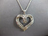 ESTATE LARGE 1.02CT DIAMOND 14KT WHITE GOLD 3D OPEN HEART LOVE FLOATING PENDANT