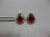 2.41CT DIAMOND & AAA GARNET 14K WHITE GOLD PEAR SHAPE & ROUND HALO STUD EARRINGS