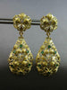 ANTIQUE LARGE .52CT DIAMOND & AAA EMERALD 18KT YELLOW GOLD FLORAL EARRINGS 27497