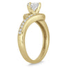 1.2CT DIAMOND 14KT YELLOW GOLD ROUND CRISS CROSS INFINITY LOVE ENGAGEMENT RING