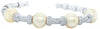 1.9CT DIAMOND & AAA SOUTH SEA PEARLS 18KT WHITE GOLD BAMBOO CUFF BANGLE BRACELET