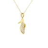 ESTATE .38CT DIAMOND 18KT YELLOW GOLD 3D CINDERELLA SHOE FUN FLOATING PENDANT