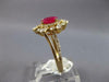 WIDE 1.50CT DIAMOND & AAA RUBY 18KT YELLOW GOLD 3D OVAL & ROUND FLOWER FUN RING