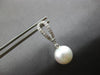 ESTATE .26CT DIAMOND & AAA SOUTH SEA PEARL 14KT WHITE GOLD FUN HANGING EARRINGS