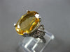 LARGE 5.42CT DIAMOND & AAA YELLOW TOPAZ 14K WHITE GOLD 3D OVAL & ROUND LOVE RING