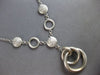 LARGE .48CT DIAMOND 14K WHITE GOLD 3D MATTE & SHINY MULTI CIRCULAR LOVE NECKLACE