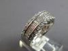 WIDE .96CT DIAMOND 18KT WHITE GOLD 3D ROUND & BAGUETTE WEDDING ANNIVERSARY RING