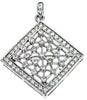 ESTATE .66CT DIAMOND 14KT WHITE GOLD PAVE BEZEL OPEN FILIGREE FLOATING PENDANT