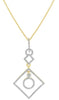 .45CT DIAMOND 14KT YELLOW GOLD ROUND CIRCLE OF LIFE GEOMETRICAL FLOATING PENDANT