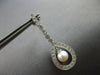 .45CT DIAMOND & AAA SOUTH SEA PEARL 14KT WHITE GOLD TEAR DROP HANGING EARRINGS