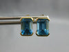 1.92CT AAA BLUE TOPAZ 14KT YELLOW GOLD CLASSIC SEMI BEZEL STUD EARRINGS #27663