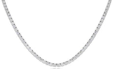 34.5CT DIAMOND 14KT WHITE GOLD 3D CLASSIC FOUR PRONG ETERNITY TENNIS NECKLACE