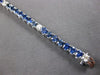 8.42CT DIAMOND & AAA SAPPHIRE 14KT WHITE GOLD 3D CLASSIC ROUND TENNIS BRACELET