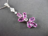 ESTATE 1.36CT DIAMOND & AAA PINK SAPPHIRE 14K WHITE GOLD FLOATING FLOWER PENDANT