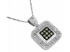 .32CT WHITE & MOCHA DIAMOND 14KT WHITE GOLD 3D CLUSTER SQUARE FILIGREE PENDANT