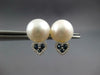 .37CT DIAMOND & AAA SAPPHIRE & AAA SOUTH SEA PEARL 14KT WHITE GOLD STUD EARRINGS