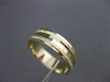 ESTATE 14K YELLOW GOLD MATTE & SHINY DIAMOND CUT WEDDING ANNIVERSARY RING #23534