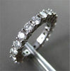 3.0CT ROUND DIAMOND 14K WHITE GOLD 3D SHARE PRONG ETERNITY ANNIVERSARY RING 1352