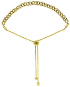 .74CT DIAMOND 18KT YELLOW GOLD ROUND CLASSIC CUBAN LINK ADJUSTABLE FUN BRACELET